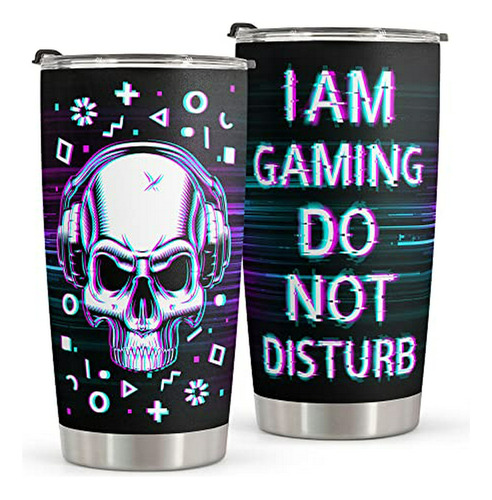 Termo Calavera Gamer De Acero Inoxidable 20oz