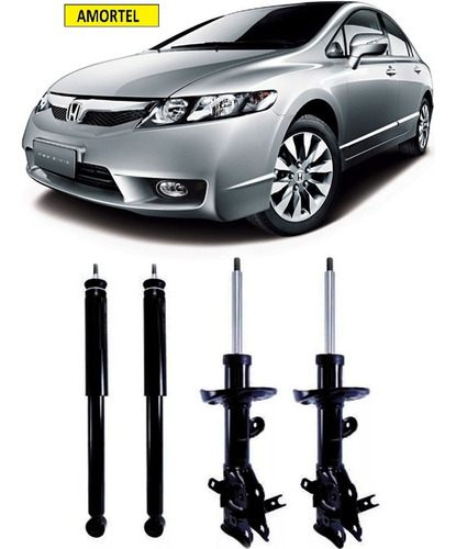 4 Amortecedor Dianteiro/traseiro Do Honda New Civic 06/11