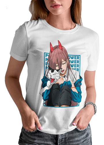 Blusa / Playera Chainsaw Man Power Anime Para Mujer #62