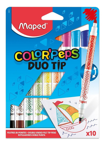 Marcadores Maped Colorspeps Duo Tip C/10 peças