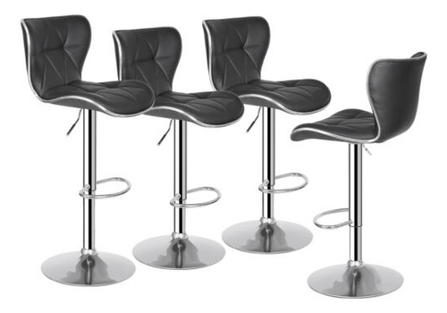 Shell Bar Stools Set Of 4 Adjustable Height Swivel Bar S Bbc
