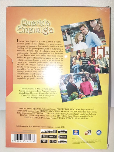 Querida Enemiga Dvd Ana Layevska Telenovela Resumen Original
