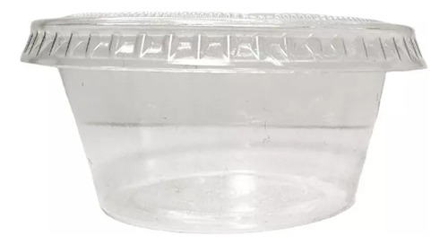 Souffle Pla 4 Oz Con Tapa Paquete De 100 Piezas Color Transparente