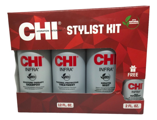 Chi Home Stylist Kit Infra,shampoo,tratamiento,keratin,silk