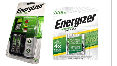 Cargador Energizer Maxi Y Baterias Recargables Aaa Combo Kit