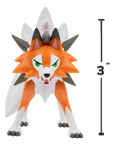 Figura De Batalla Lycanroc 8 Cm Pokémon