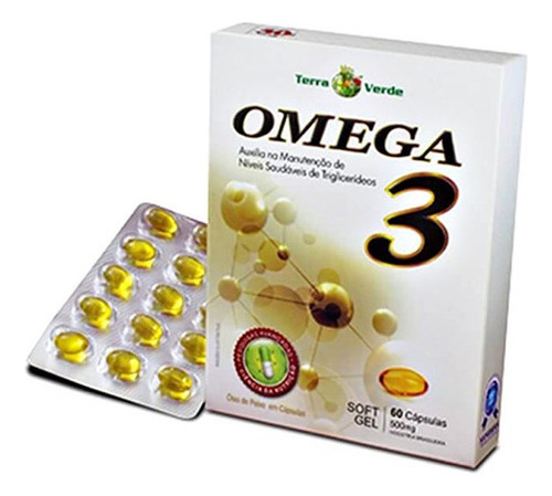 Ômega 3 - 180 Cápsulas 500 Mg / 90 Dias - Terra Verde Sabor Sem Sabor