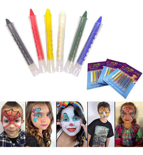 Maquillaje Artístico Paint Face Lapiz Crayon X 6 Colores
