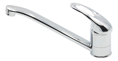 Monomando Fregadero Tarja Cocina Cromado Cuello 27 Cm Acabado Brillante Color Plateado