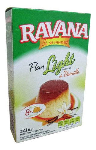 Flan  Vainilla Light 16 Gr Ravana Flanes Pro