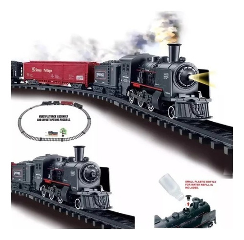 Ferrorama Trem Eletrico Luz Som Vapor Real 17 Peças Railroad