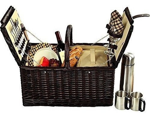 Picnic At Ascot Surrey Willow Picnic Basket With Service Fo