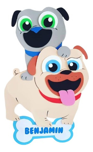 Piñata Puppy Dog Pals Bingo Y Rolly C/nombre En Goma Eva