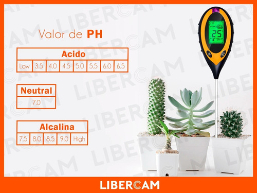 Imagen 6 de 10 de Medidor De Ph Digital Suelo Humedad Temperatura Y Luz 4 En 1