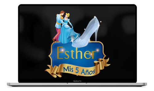 Logo Digital La Cenicienta Y Principe Personalizado Nombre