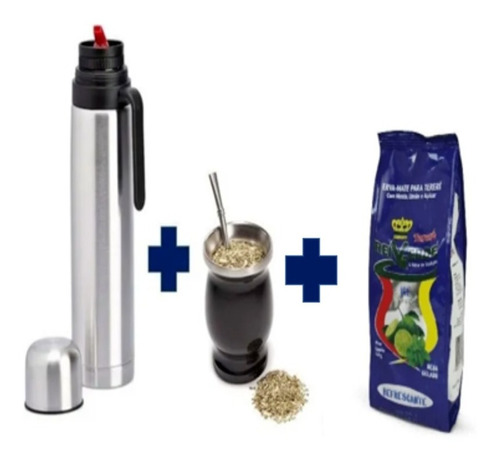 Kit Mate + Termo Pico Cebador 1lt+ 500 Gr De Yerba Terere