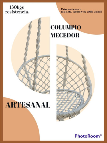 Imagen 5 de 10 de Hamaca Sillon Columpio Macrame