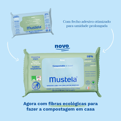 Mustela Toalhas Umedecidas 60 Un - Bebê E Criança