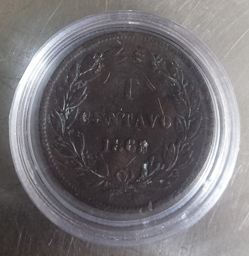 Moneda Venezuela 1 Centavo 1863 Libertad Cobre F