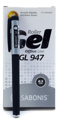 Caja Con 12 Plumas Roller Tinta Liquida Sabonis 0.5mm Gl 947