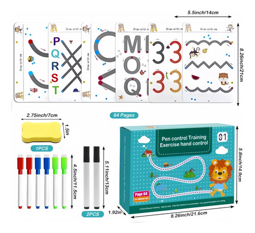 Libro De Ejercicios Mágicos Reutilizable Para Niños