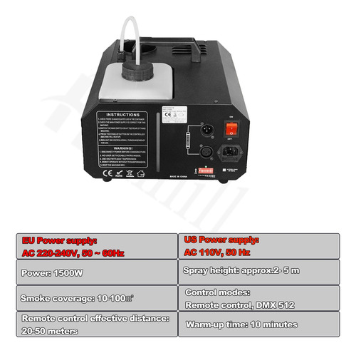 2pcs Smoke Machine 1500w Inalambrico Fogger Maquina Stage