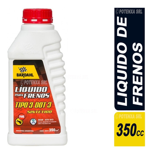 Liquido Para Frenos Bardahl Dot 3  350cc Auto Moto