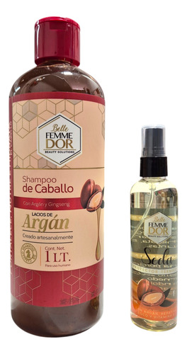 Kit Shampoo 1lt + Spray Seda 125ml Femme D´or + Envío Gratis
