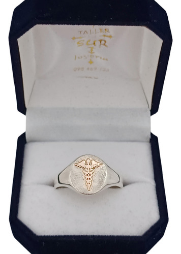 Anillo Profesión Medicina- Médico. En Plata Y Oro 