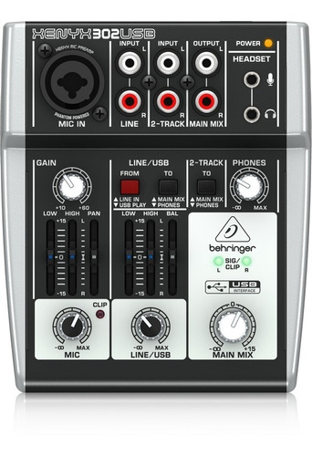 Consola Mixer 302usb Con Interfaz De Grabacion Behringer