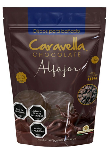 Cobertura Chocolate Caravella 1kg  Semi Amargo Alfajor