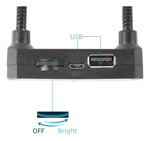 Lámpara Led Ajustable Microscopio Gooseneck Luces Flexible