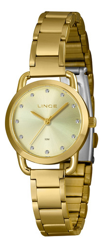 Relógio Feminino Lince Lrgj153l28 C1kx Casual Dourado
