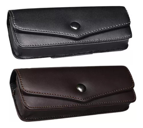 2 Fundas De Piel Para Gafas Para Hombre, Cinturón De Piel Po