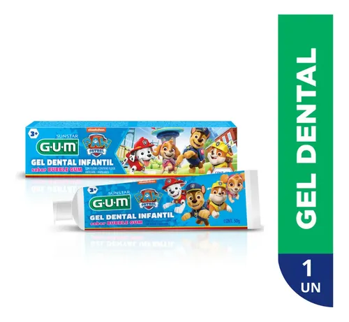Pasta De Dente Infantil Patrulha Canina 50g GUM Gel dental com flúor