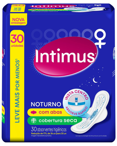 Absorvente Noturno Com Abas 30 Unidades Intimus