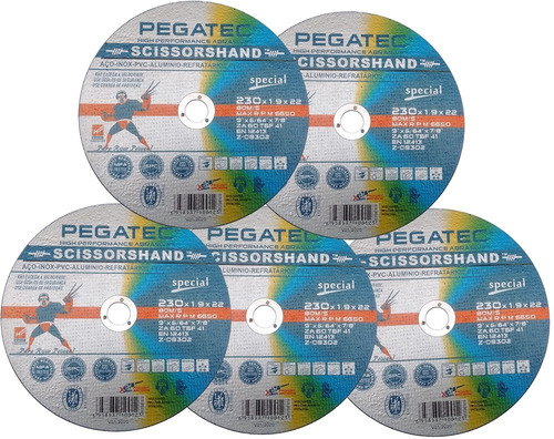 Disco De Corte Especial - 9'' Multiuso Pegatec 5 Pçs Barato