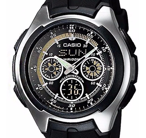 Relógio Casio Aq-163w-1b1vdf Active Dial Ana-digi Original 