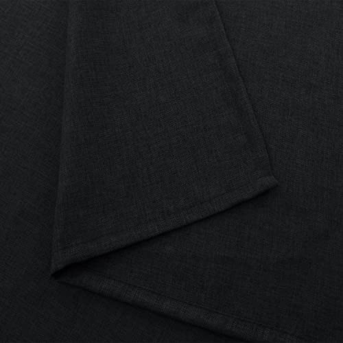 Mantel Rectangular De Lino Sintético Negro 70 X 300 Cm