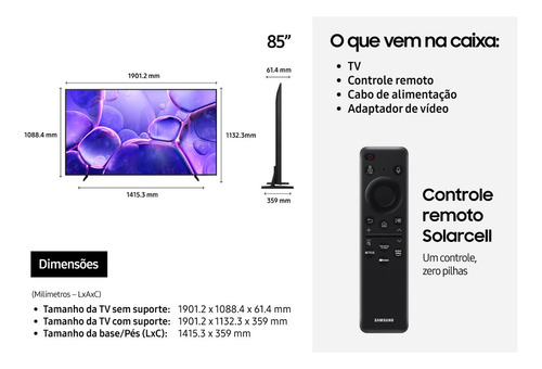 Samsung Smart Tv 85 Crystal Uhd 4k U8600f 2025