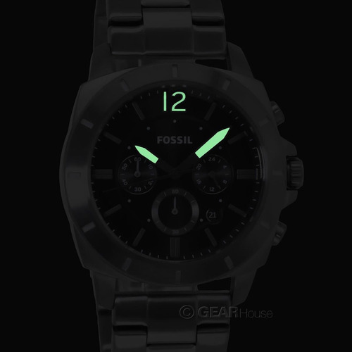 Reloj Para Caballero Fossil Bq2817 Gris Oscuro Fondo Negro