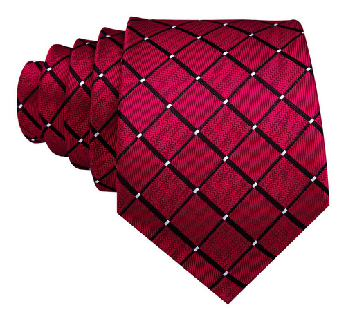 Kit Gravata 100% Seda Vermelho Marsala + Lenço Abotoaduras