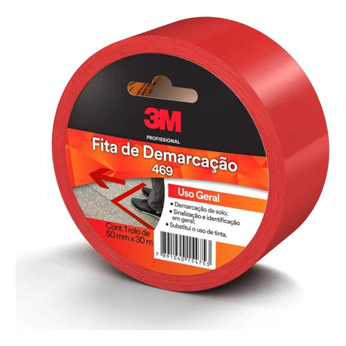 Fita P/ Demarcação De Solo 469 3m 50mm X 30 Mt Várias Cores