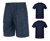 Comprar Kit Ropa De Trabajo Verano Bermudas Cargo Mas Dos Remeras