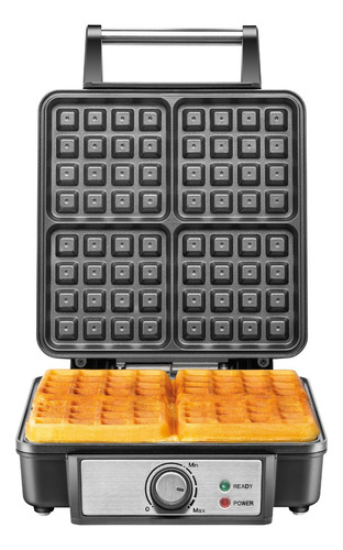 Wafflera Belga Heat+ Premium 4 Rebanadas Acero Masterchef 110V