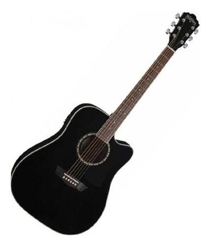 Guitarra Electroacústica Washburn Ad5ceb Black Apprentice