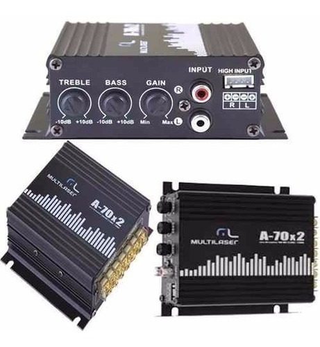 Modulo Amplificador Multilaser 70w 4 Ohms 2 Canais A-70x2