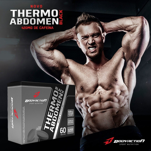 12 unidades Thermo Abdomen Black + 12 L Carnitina Black C/ Cafeína Sabor Sem Sabor