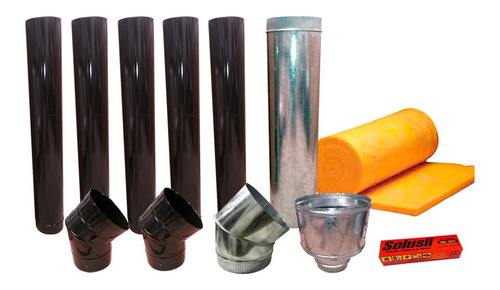 Imagen 4 de 8 de Salamandra Tromen Pehuen 20000 Kcal/h Kit Negro Pared *