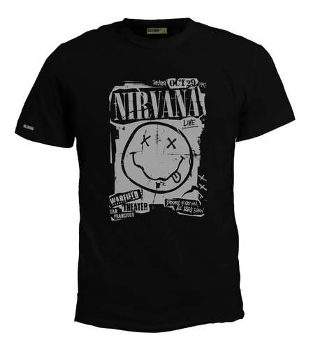 Camiseta Nirvana Live Face Banda Rock Bto